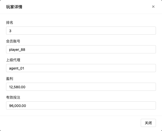 玩家盈利 弹窗截图