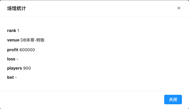 场馆盈利 弹窗截图